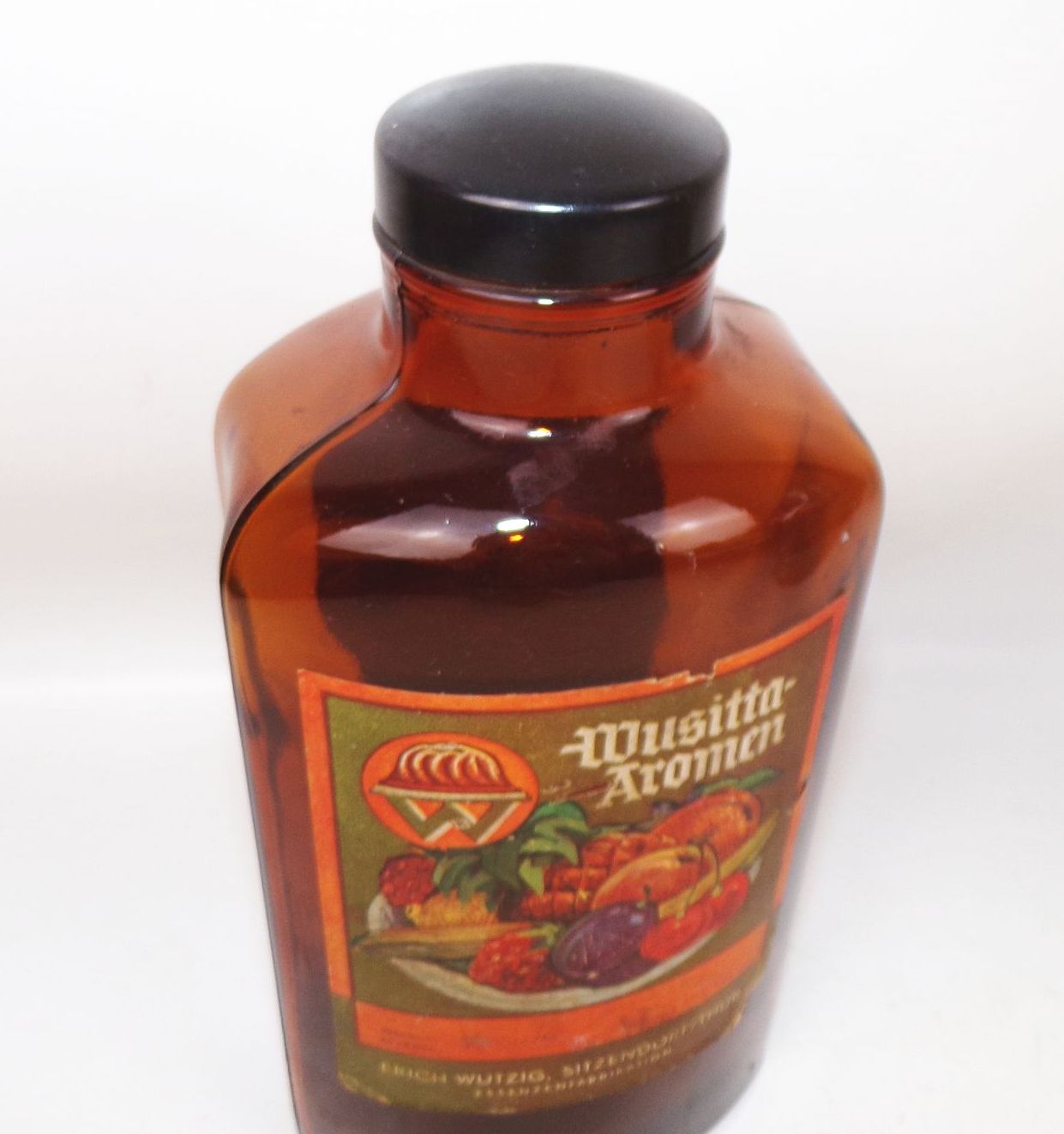 Alte Flasche Wusitta Aromen Erich Wutzig Sitzendorf Essenzen Bäcker Reklame 