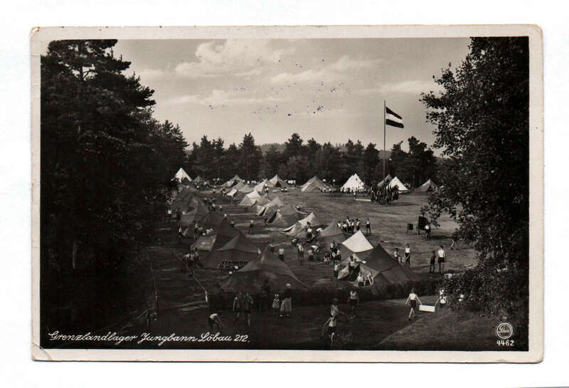 Ak Grenzlandlager Jungbann Zeltplatz Löbau Sachsen 212. 1940