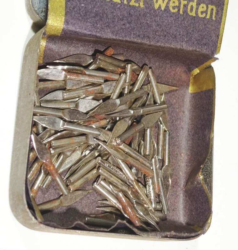 Alte Nadeldose Elektro Nadeln Primator Flügel needles Blechdose 