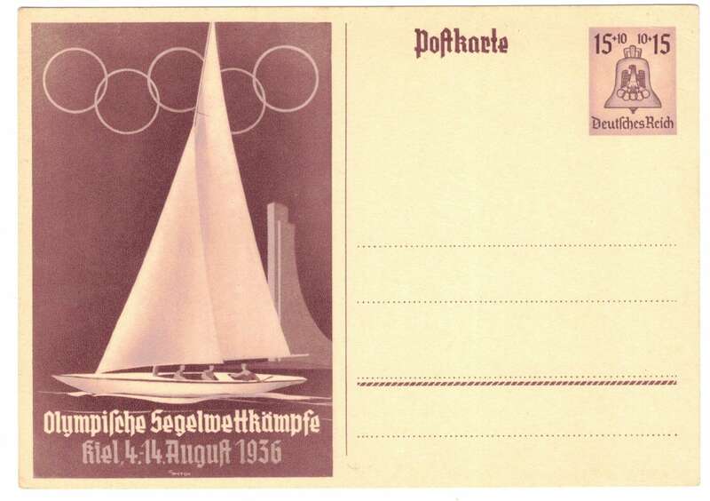 Ganzsache Olympische Segelwettkämpfe Kiel 1936 Postkarte P262 ungl   B6  