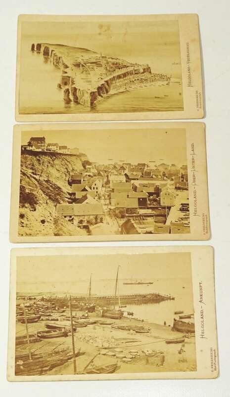Foto 3 Stück Helgoland Sepia Albumin 1890 