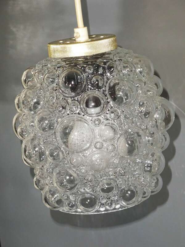 Alte Pendellampe 2flamig Bubble Lampe Glas 60er Jahre Vintage Deckenlampe 