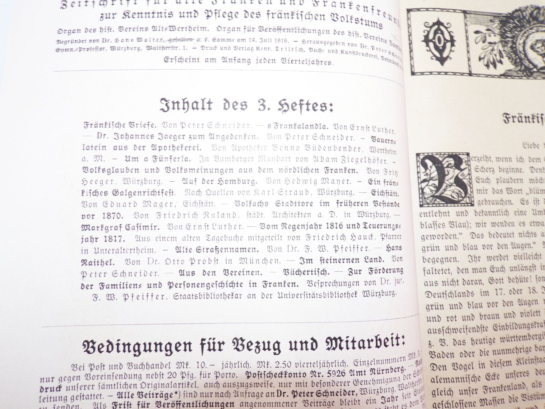 Frankenland Illustrierte Zeitschrift für alle Franken und Frankenfreunde 1914 bis 1921