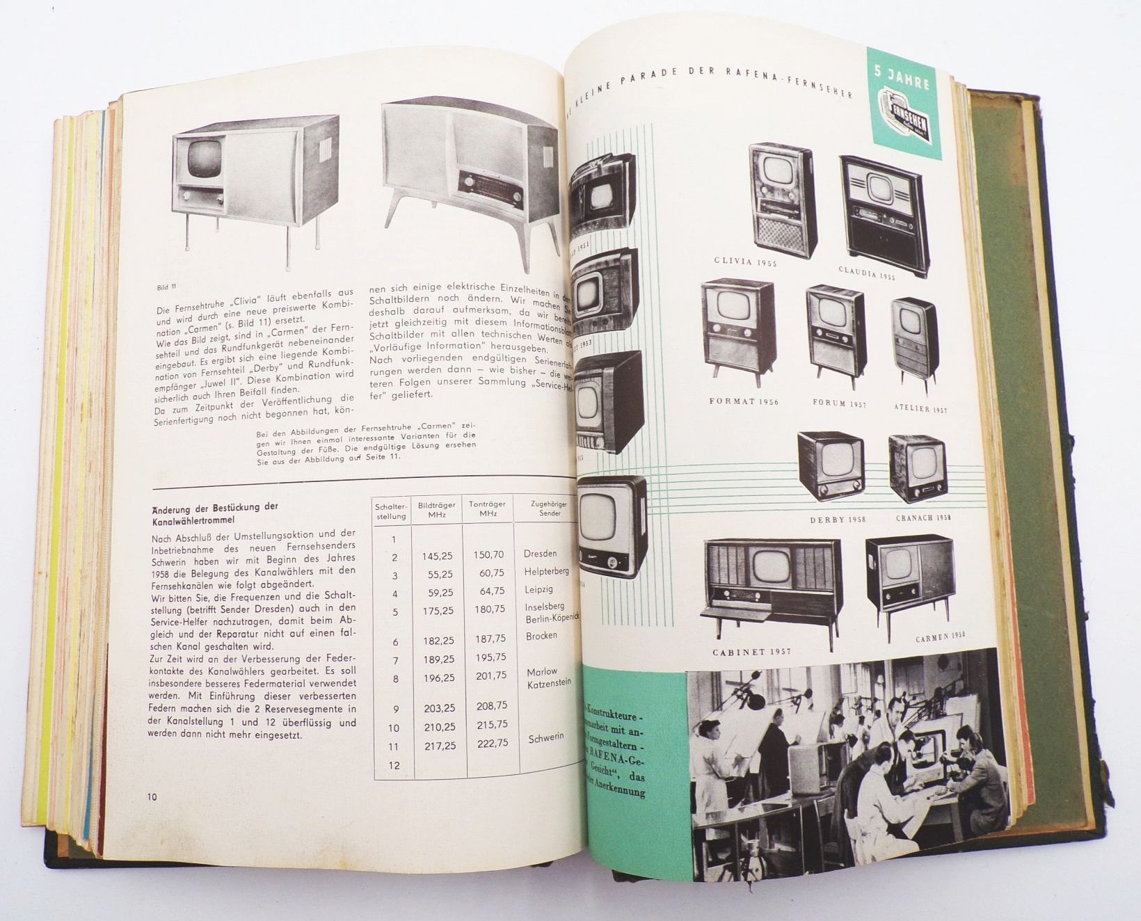 Rafena Information für den Fernseh Kundendienst ab 1956 DDR