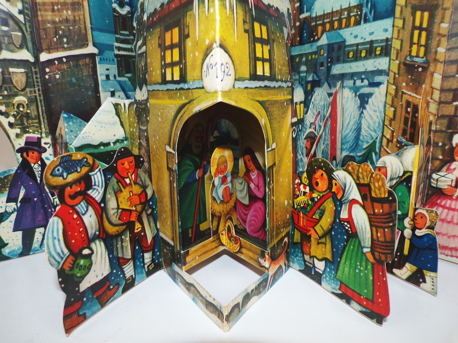 Kubasta Diorama 3 D Pop Up Winter Stadt 1969 Kubasta Diorama 3 D Pop Up Winter Stadt 1969