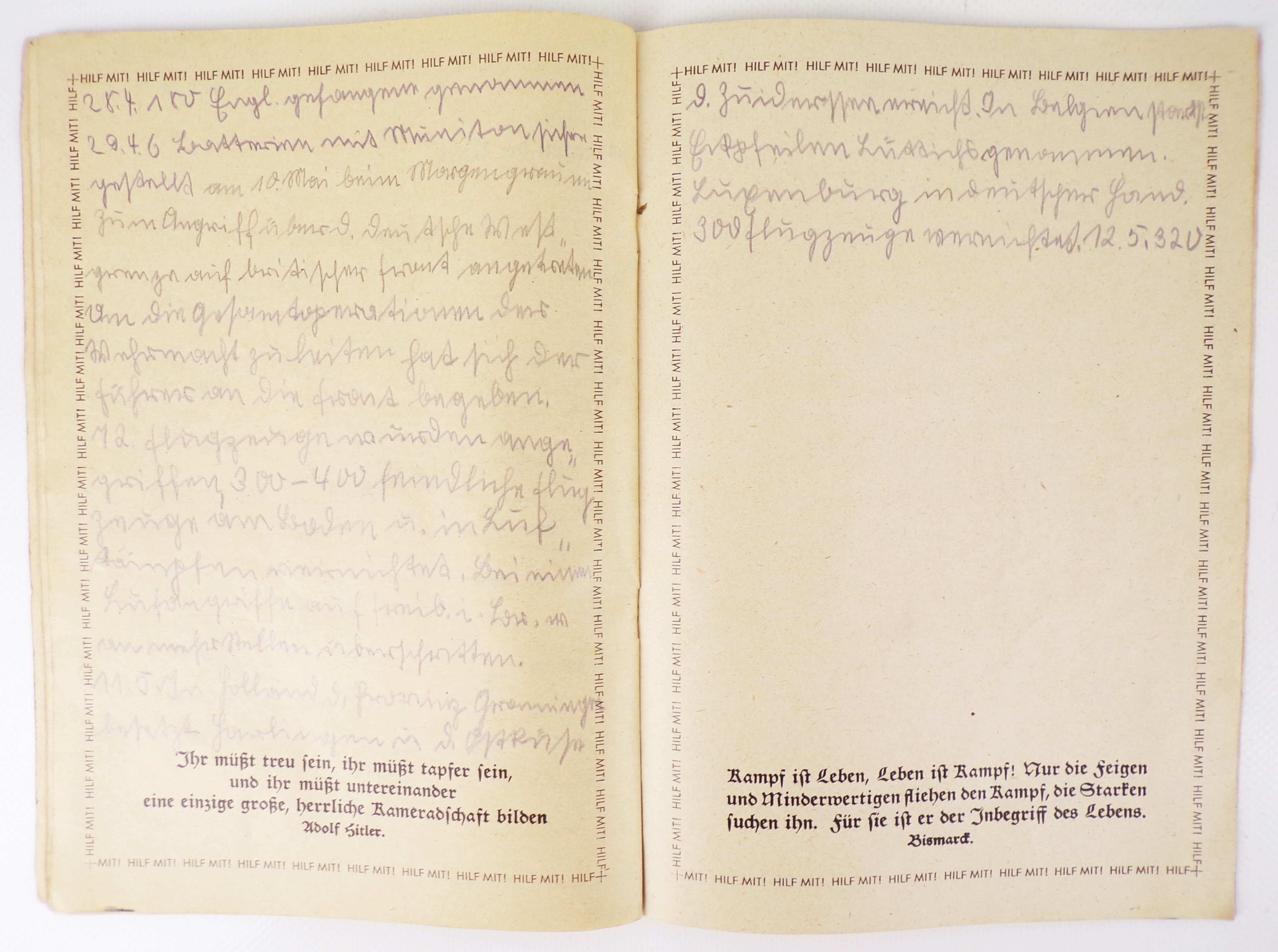 Kriegstagebuch 2 Weltkrieg handschriftliches Tagebuch Kriegstagebuch 2 Weltkrieg handschriftliches Tagebuch