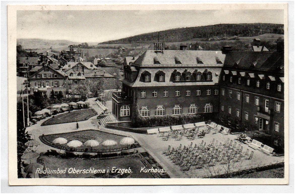 Alte Ansichtskarte Radiumbad Oberschlema Erzgebirge Kurhaus 1932