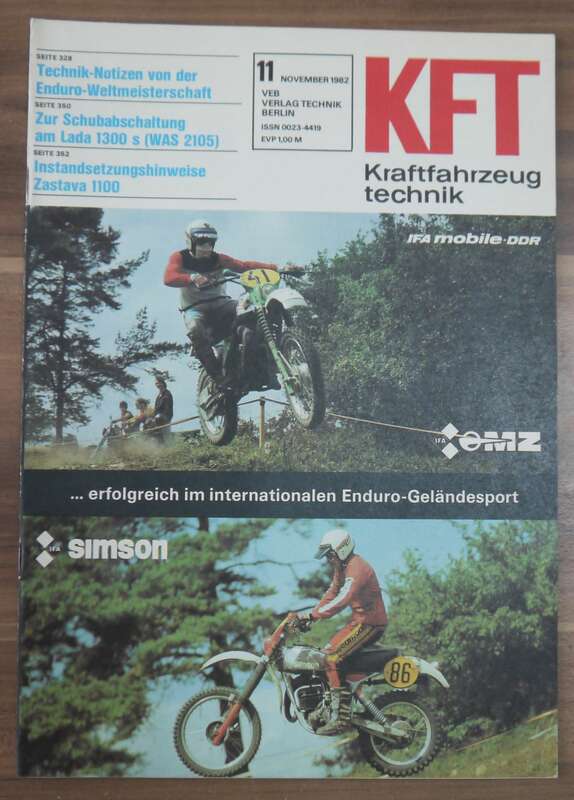 Technik Notizen von der Enduro Weltmeisterschaft Heft November 1982 KFT DDR 