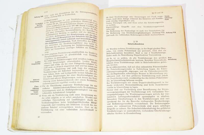 DV 938 Dienstvorschrift Dienst auf und an Triebfahrzeugen Tfz Dienst 1973