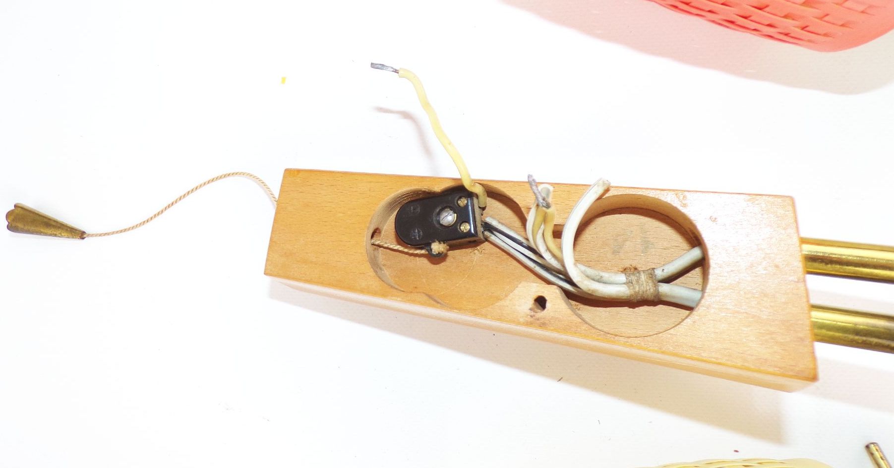 Wandleuchte Mid Century 50 er DDR Gelb Orange Wandlampe E14 Deko