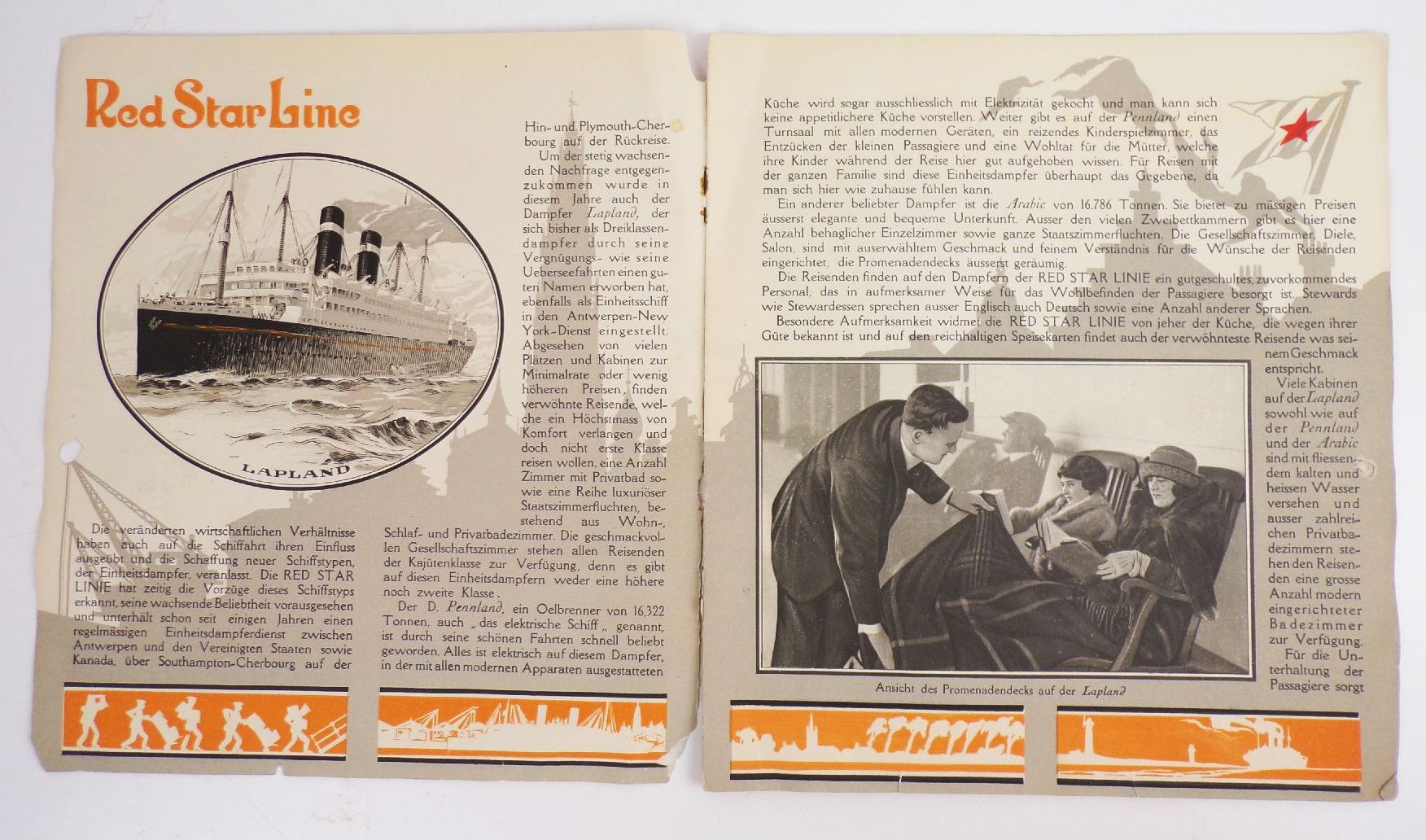 Red Star Line Kajüten Dienst Antwerpen New York Kanada 1930 er Schiffsreise