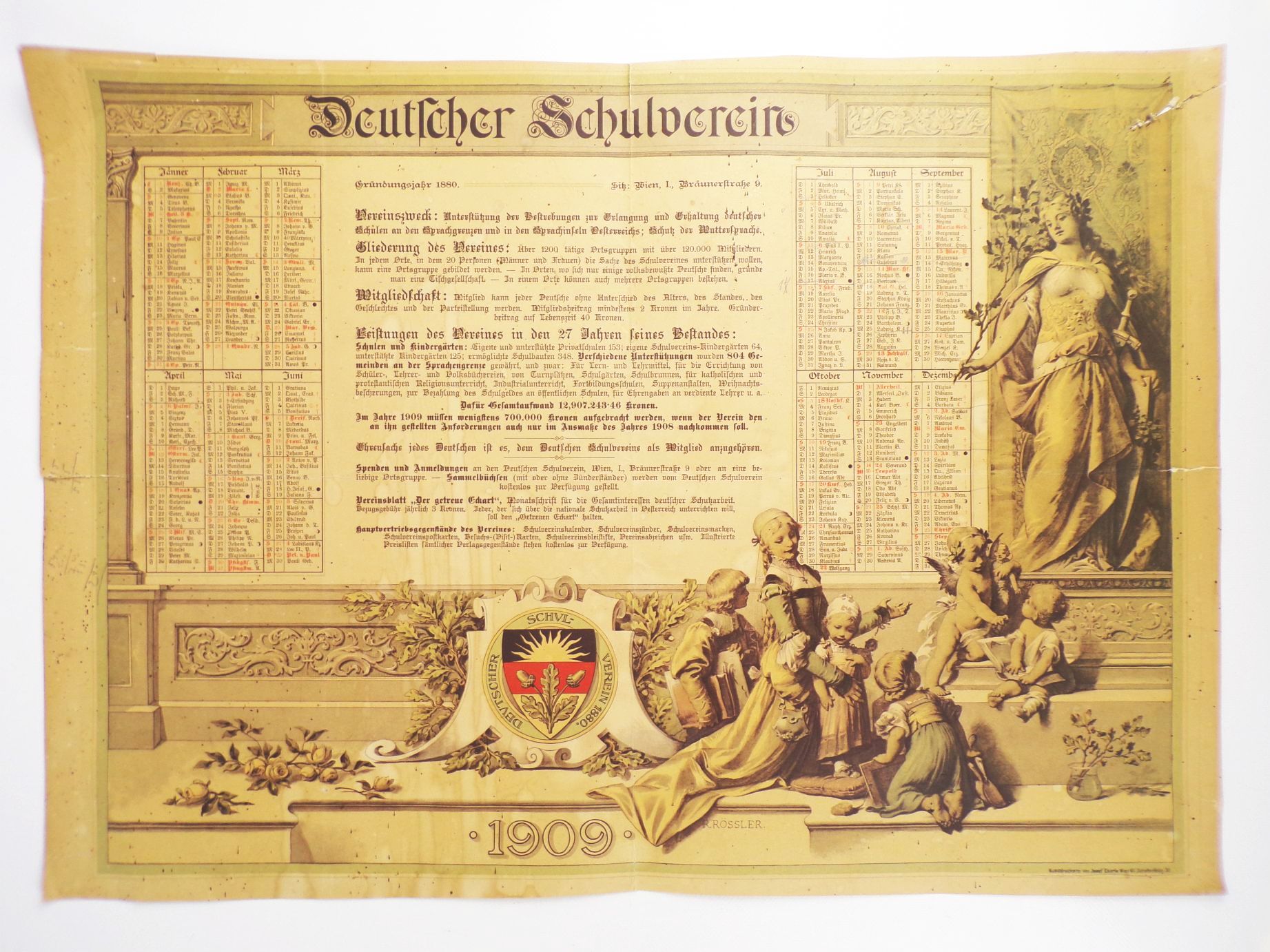 Deutsche Schulverein Kalender 1909 Plakat
