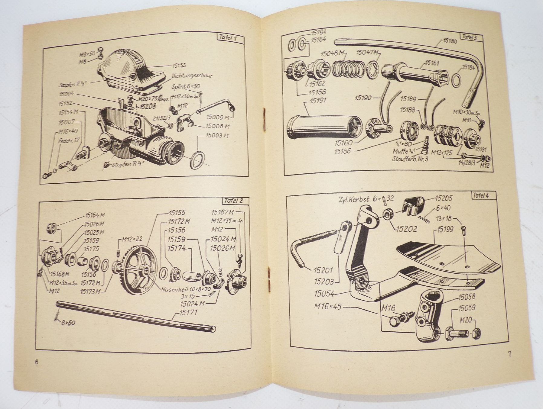 Gebrauchsanweisung Ersatzteilliste Kartoffelroder Sausewind Type 1/KS 1953