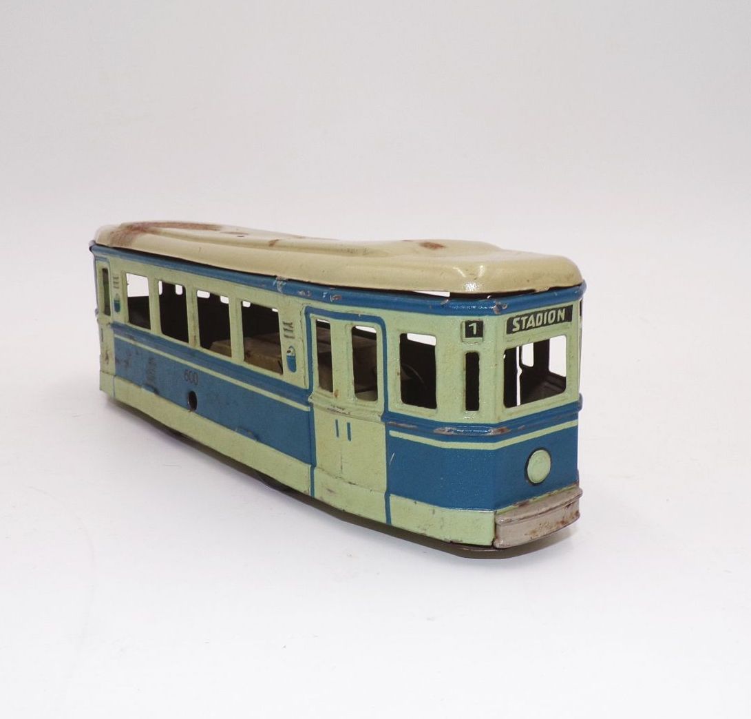 Alte Straßenbahn Blechspielzeug MSB um 1950 1960 DDR