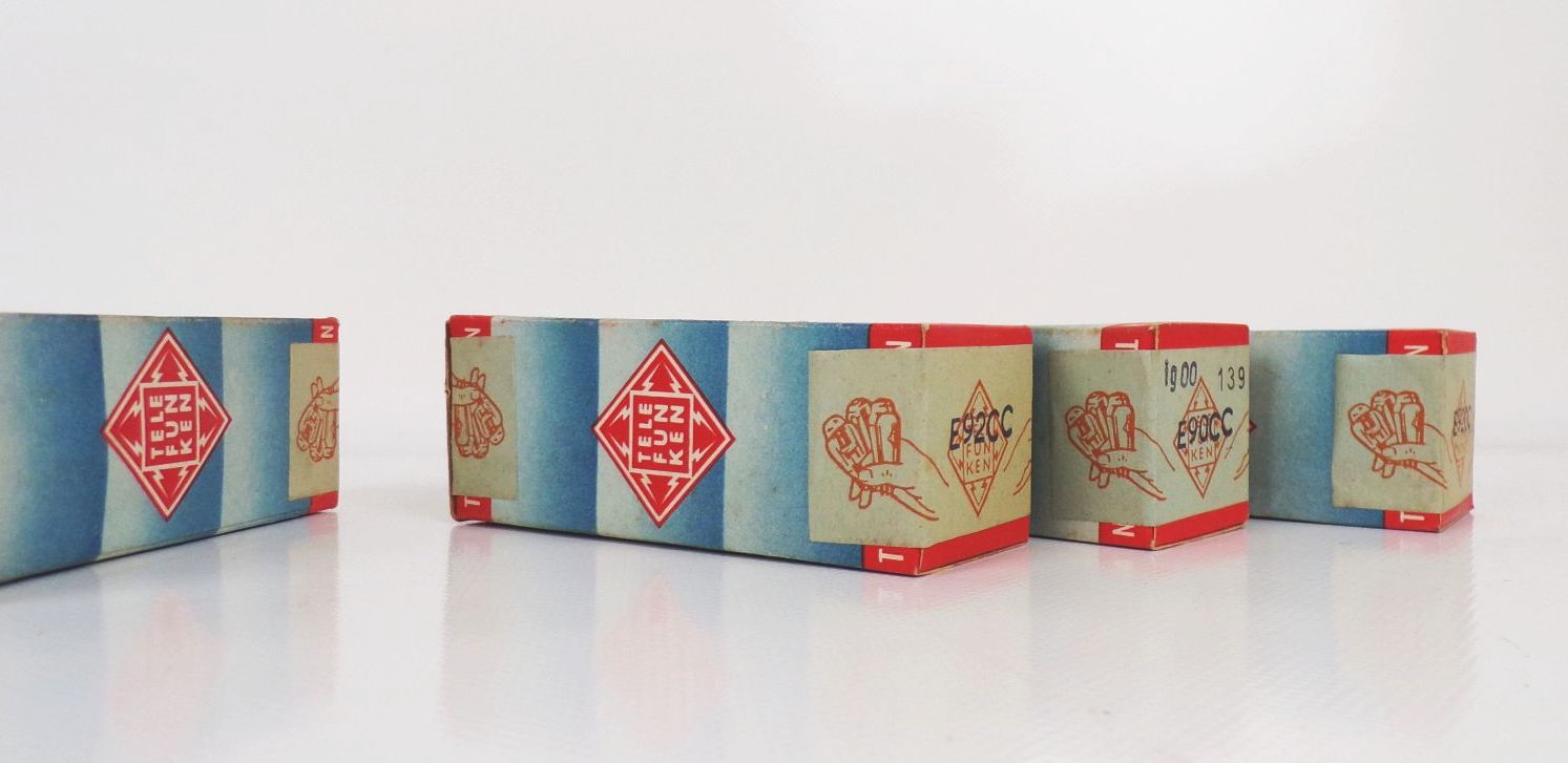 4 x Telefunken Röhre E92CC unbenutzt OVP tubes
