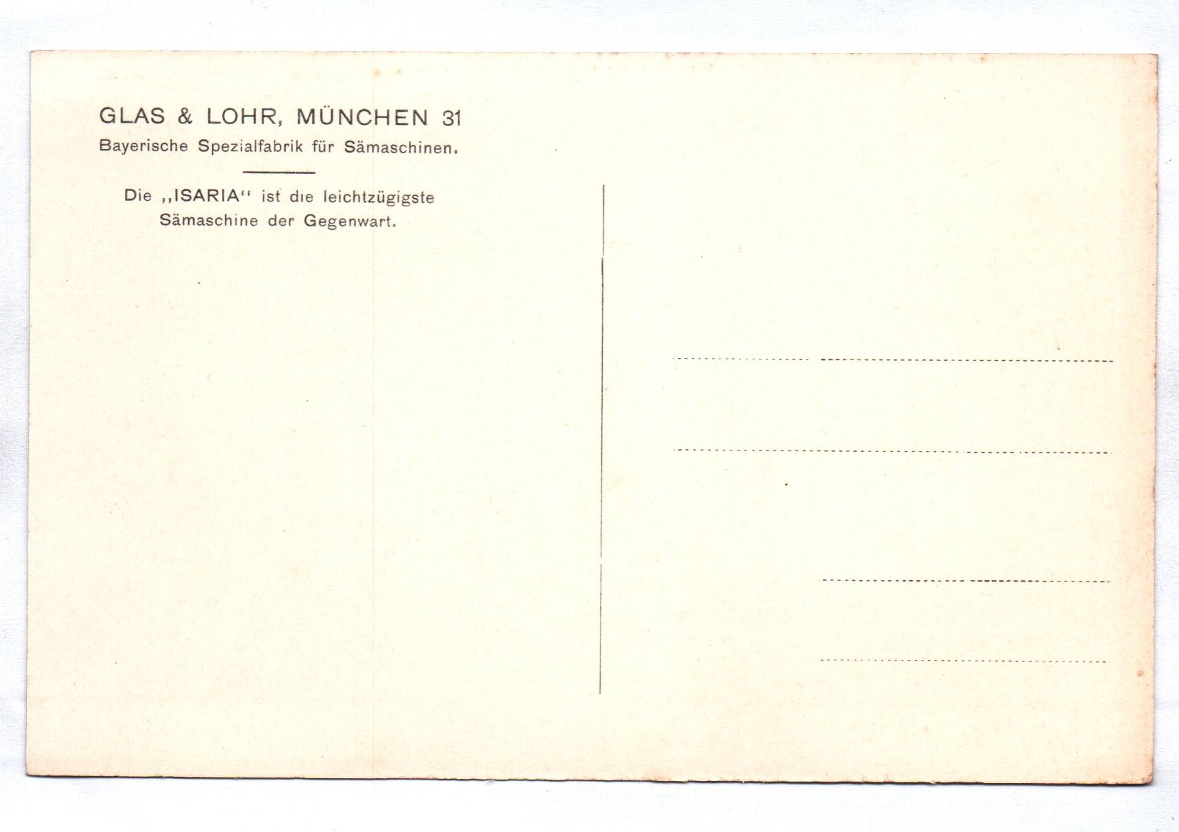Reklame Ak Glas u Lohr München Bayern Spezialfabrik Sämaschinen Reklame Ak Glas u Lohr München Bayern Spezialfabrik Sämaschinen