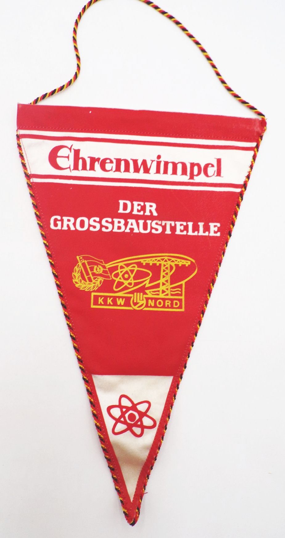 Ehrenwimpel der Großbaustelle KKW Nord DDR Wimpel