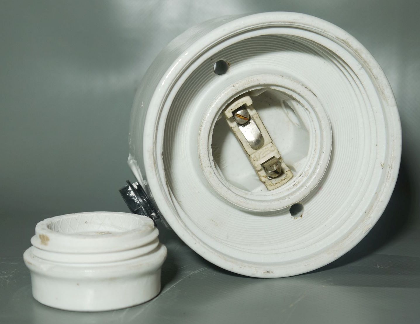 Vintage Kugellampe Keramik Glas Kellerlampe E27 Lampensockel