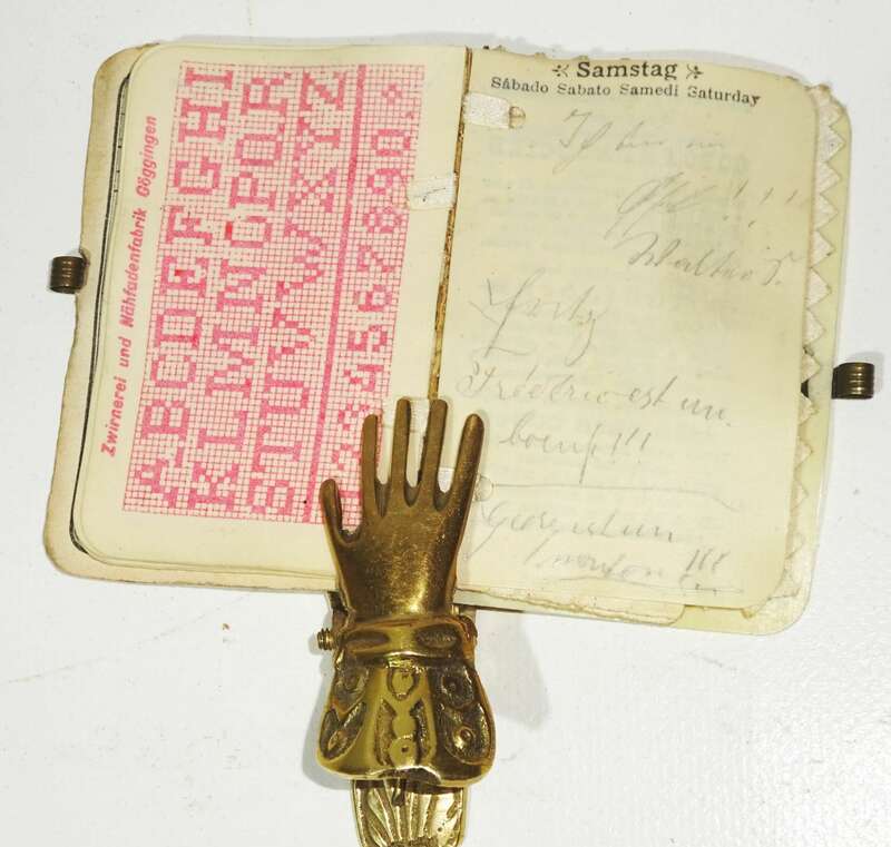 Notizbuch Zwirnerei Nähfadenfabrik Göggingen 1891 Kalender Stickerei Vorlagen