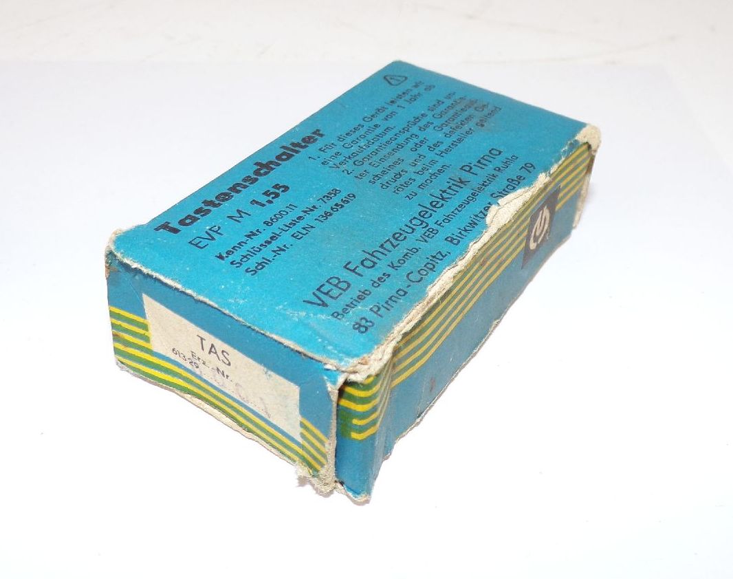 DDR Tastenschalter Schwarz Weiss mit OVP Oldtimer