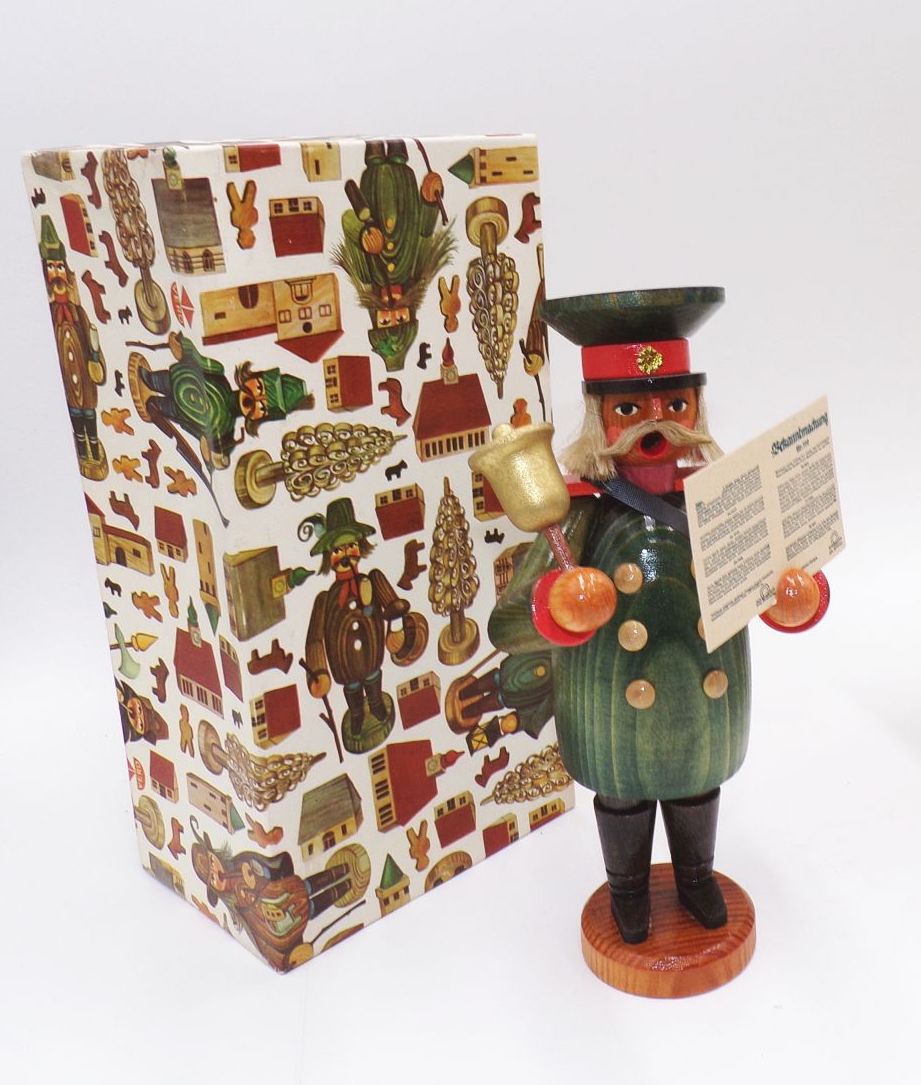 Alter Erzgebirge Räuchermännchen Dorfschulze DDR mit Originalkarton