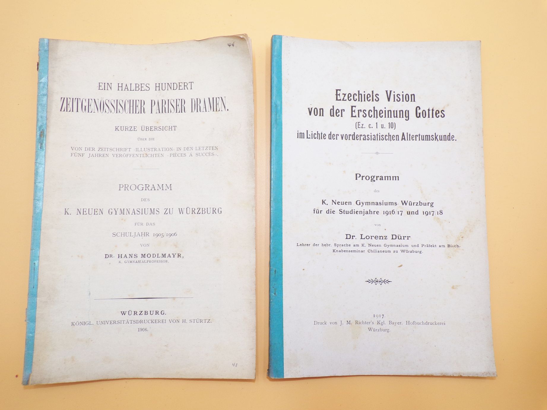 Würzburg Dokumente Neues Gymnasium Programme 1905 bis 1918 Würzburg Dokumente Neues Gymnasium Programme 1905 bis 1918
