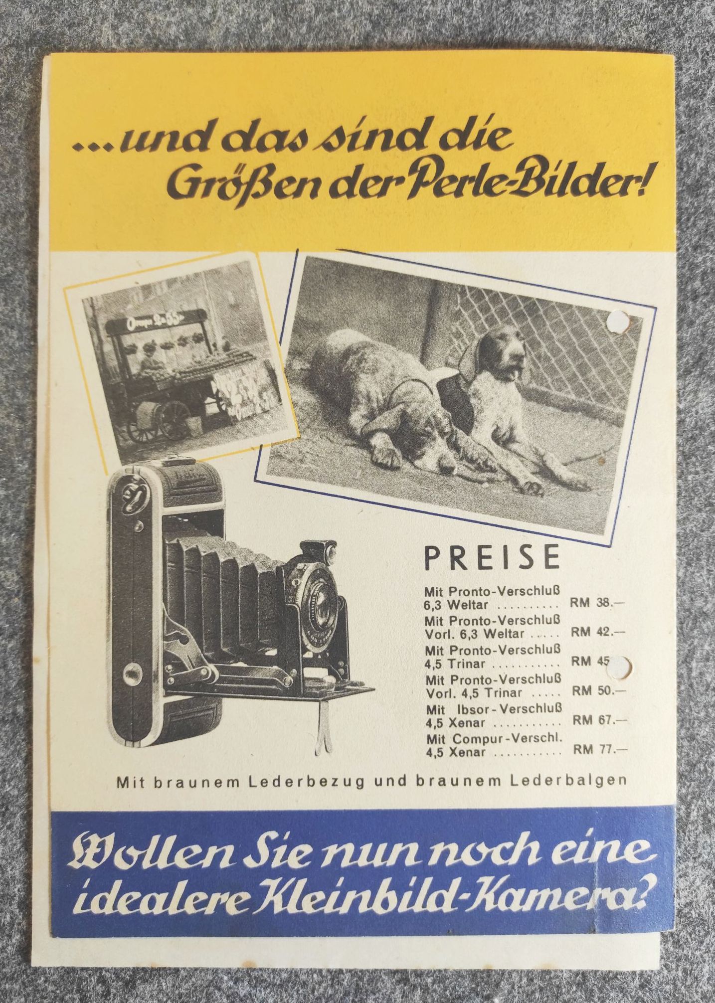 Kamera Prospekt Welta Perle Springkamera DR Kamera Werke Freital
