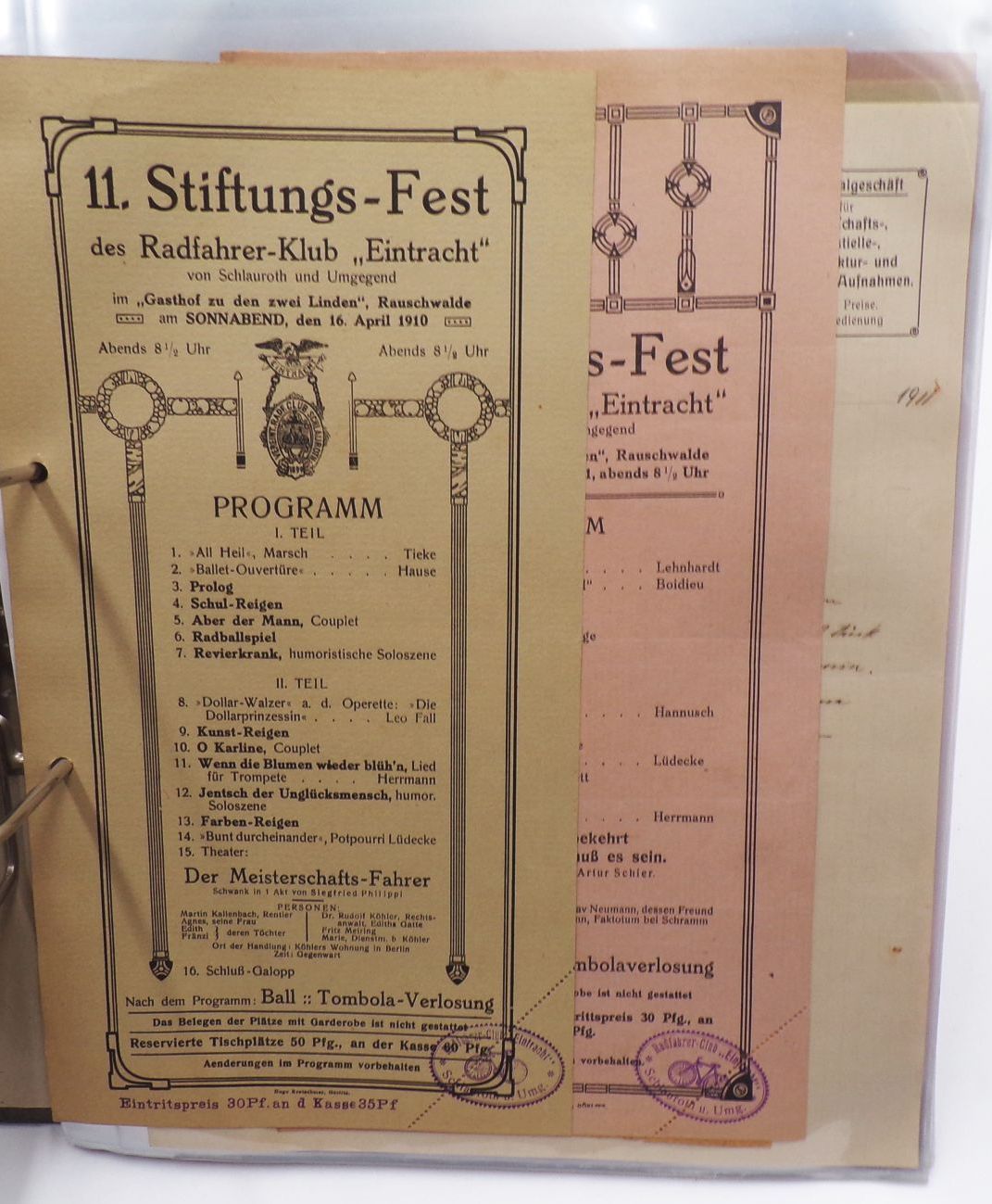Ordner Dokumente Görlitz Schlauroth Radfahrerverein um 1900