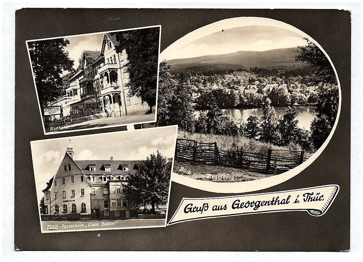 Ak Gruß aus Georgenthal in Thüringen FDGB Ferienheim Kurhotel Echtfoto DDR