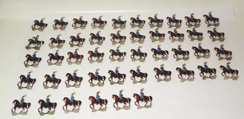 Alte Zinnfiguren kgl sächsisches Gardereiter Regiment Flachfiguren