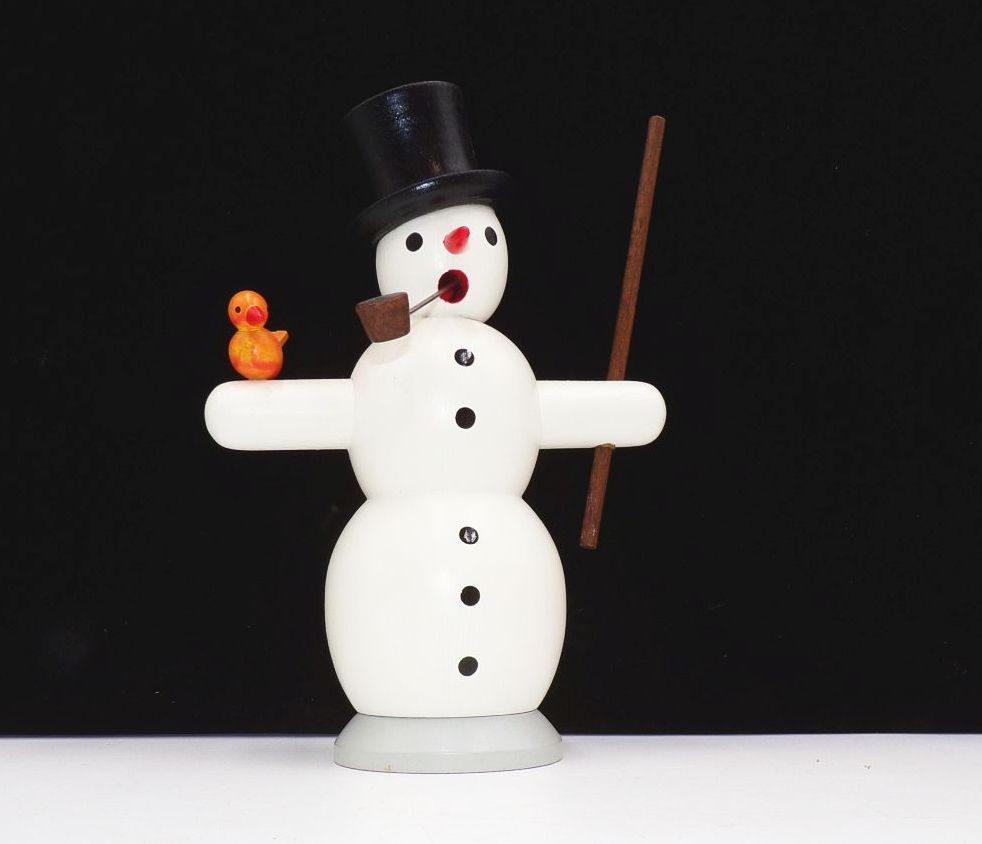 Räuchermännchen Schneemann Räuchermann PGH Seiffener Volkskunst Erzgebirge 