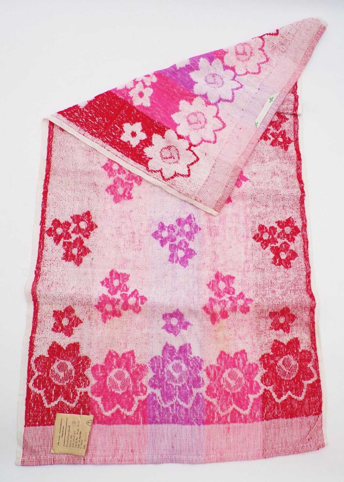 Frottee Handtuch 2 Stück DDR Bunt Vintage Frottee Handtuch 2 Stück DDR Bunt Vintage