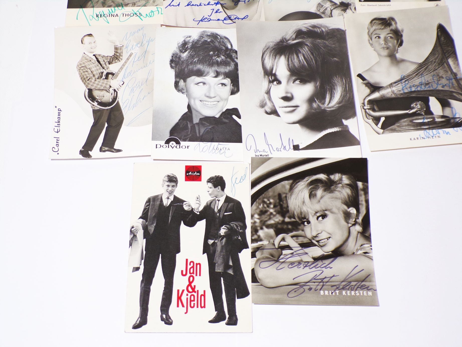 Autogrammkarten Ufa Amiga Polydor Britt Kersten Lolita Karin Heyn Elskamp 