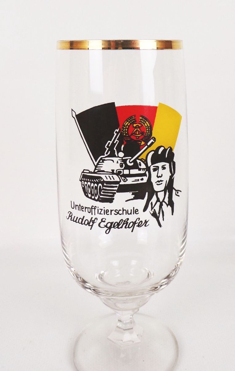 Andenken Glas Unteroffizierschule Rudolf Egelhofer Panzermann Panzer Weißkeißel Andenken Glas Unteroffizierschule Rudolf Egelhofer Panzermann Panzer Weißkeißel
