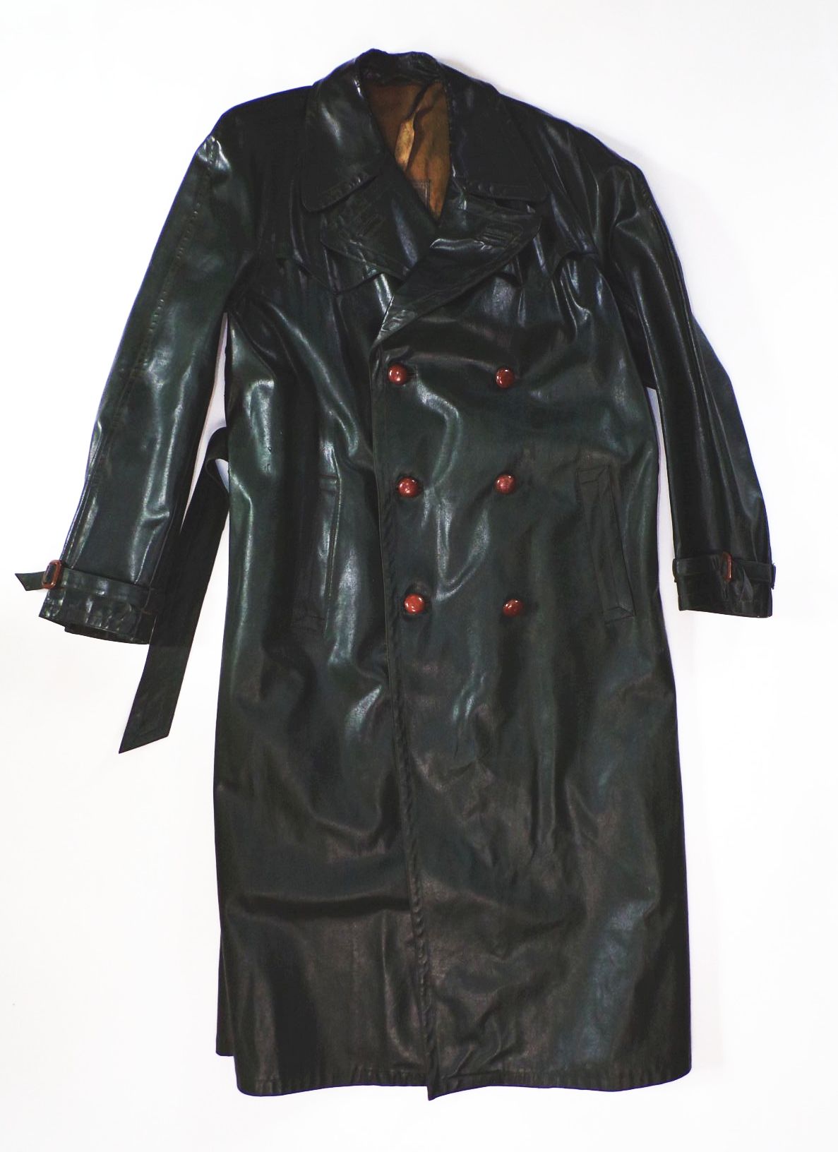 Alter Regenmantel Igelit Vintage Grün 50er Jahre Mantel lang unisex Alter Regenmantel Igelit Vintage Grün 50er Jahre Mantel lang unisex