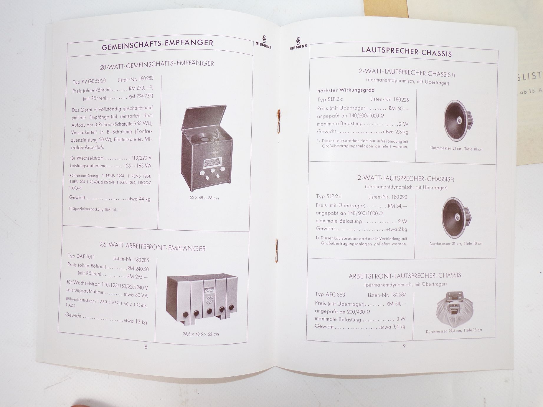 Siemens und Halske Konvolut Prospekte Werbung Elektrotechnik Radio 1929
