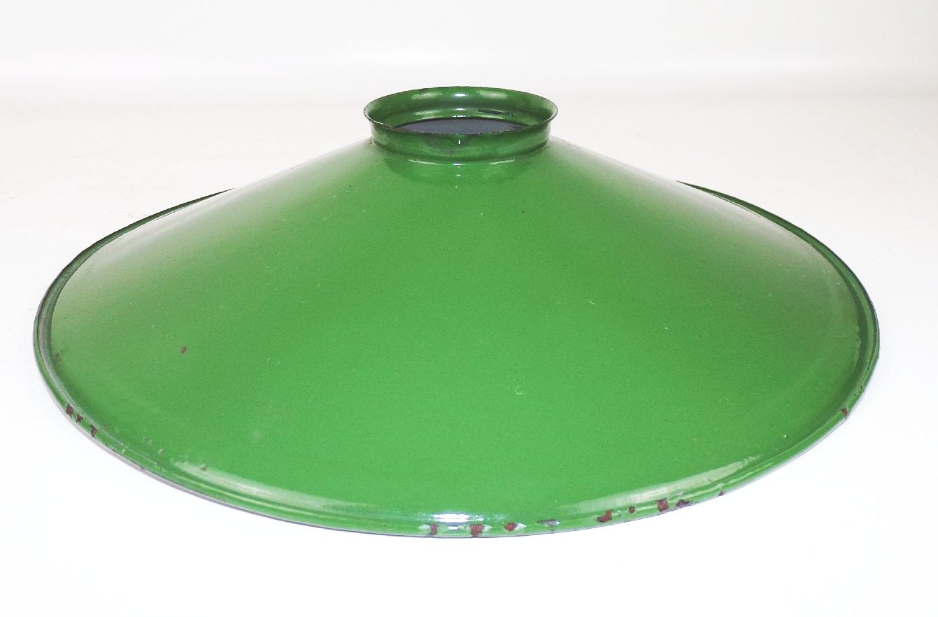 Emaille Lampenschirm Grün Weiß Ersatzschirm email vintage