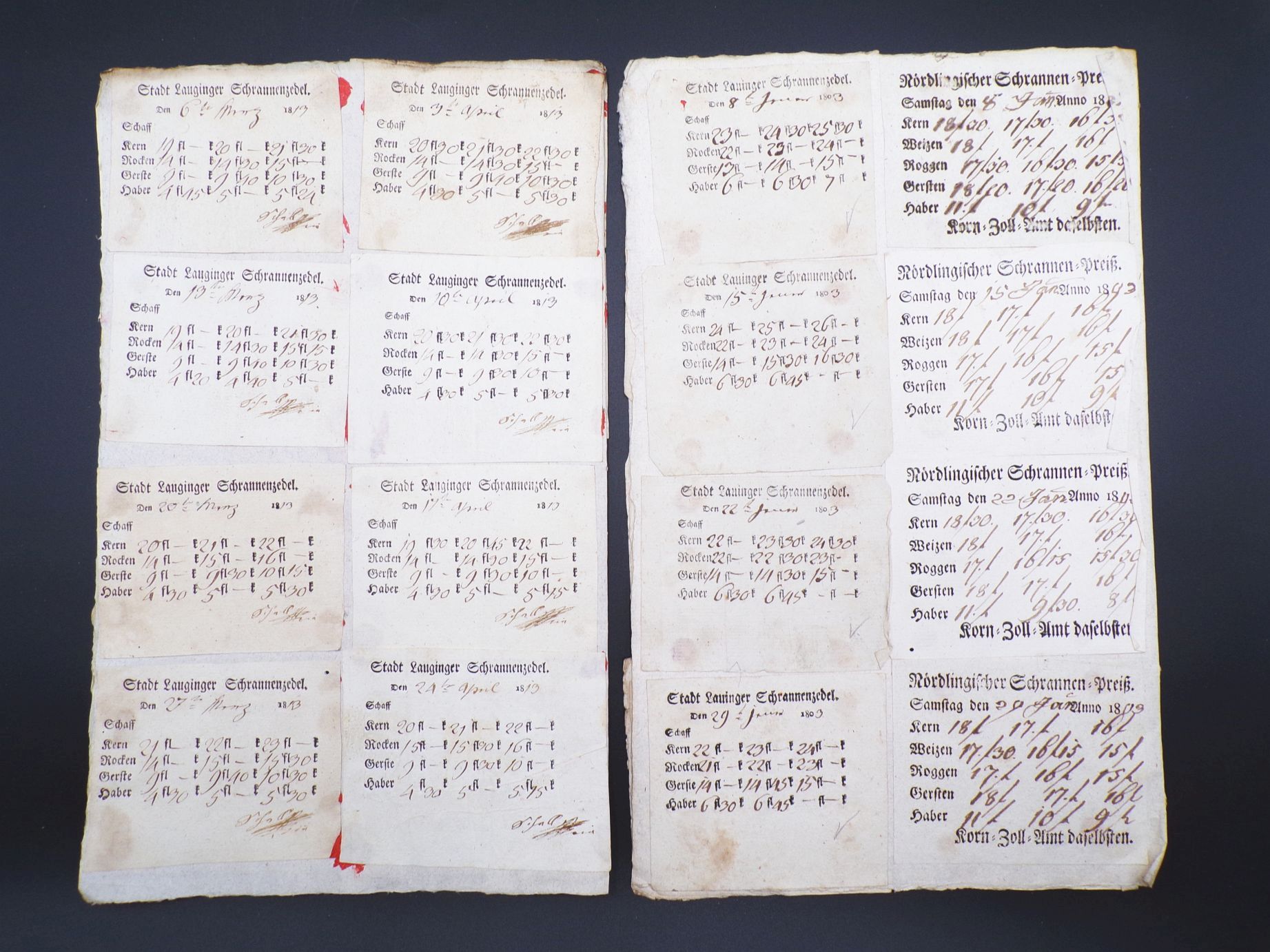 Quittungen Lot 1802 Lauging Nördling Antike Dokumente