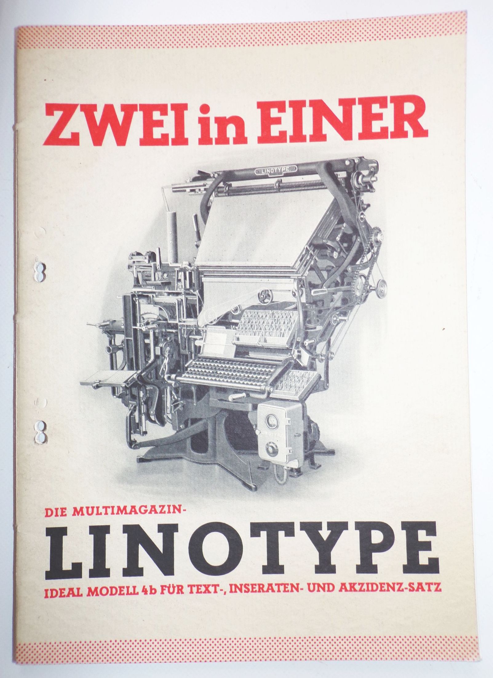 Mergenthaler Setzmaschinen Fabrik Buchdrucker Maschinen Reklame alte Broschur