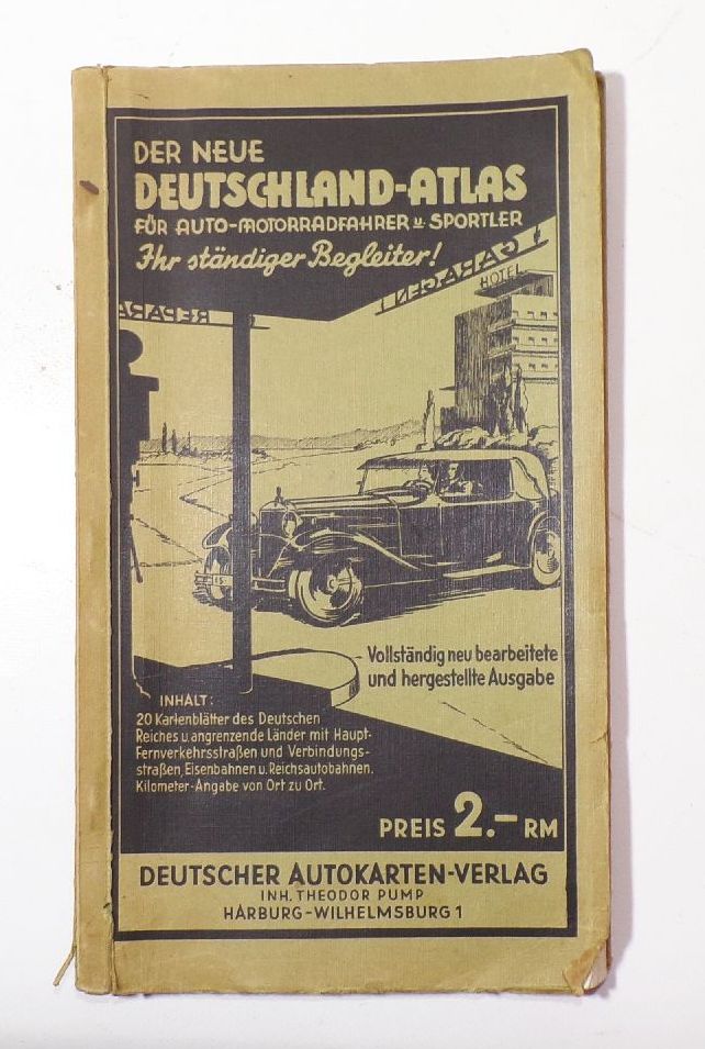 Deutschland Atlas Autokarten Straßennetz 1930er 