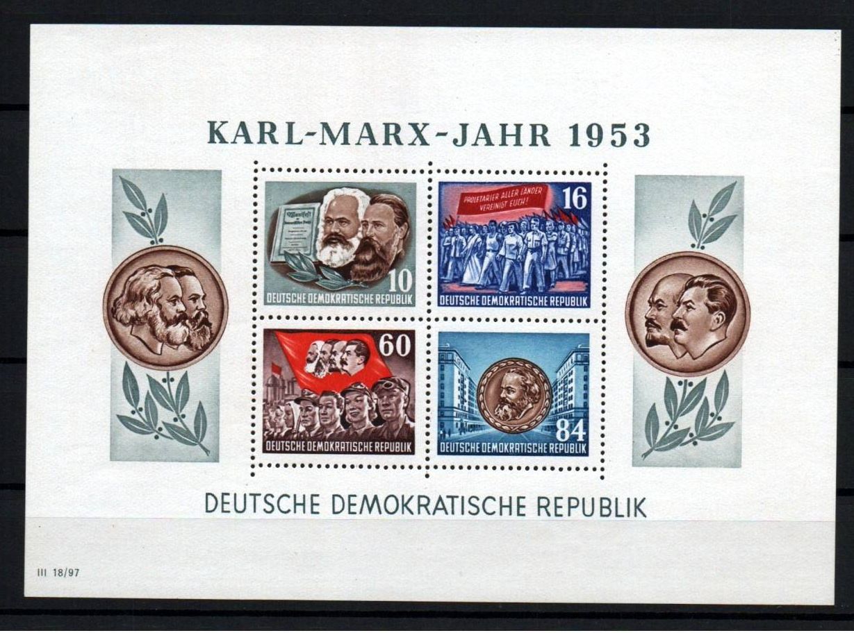 DDR 1953 Karl Marx Jahr Block 8 bis 9 AB postfrisch 1 x Wz 2YI Paul BPP DDR 1953 Karl Marx Jahr Block 8 bis 9 AB postfrisch 1 x Wz 2YI Paul BPP