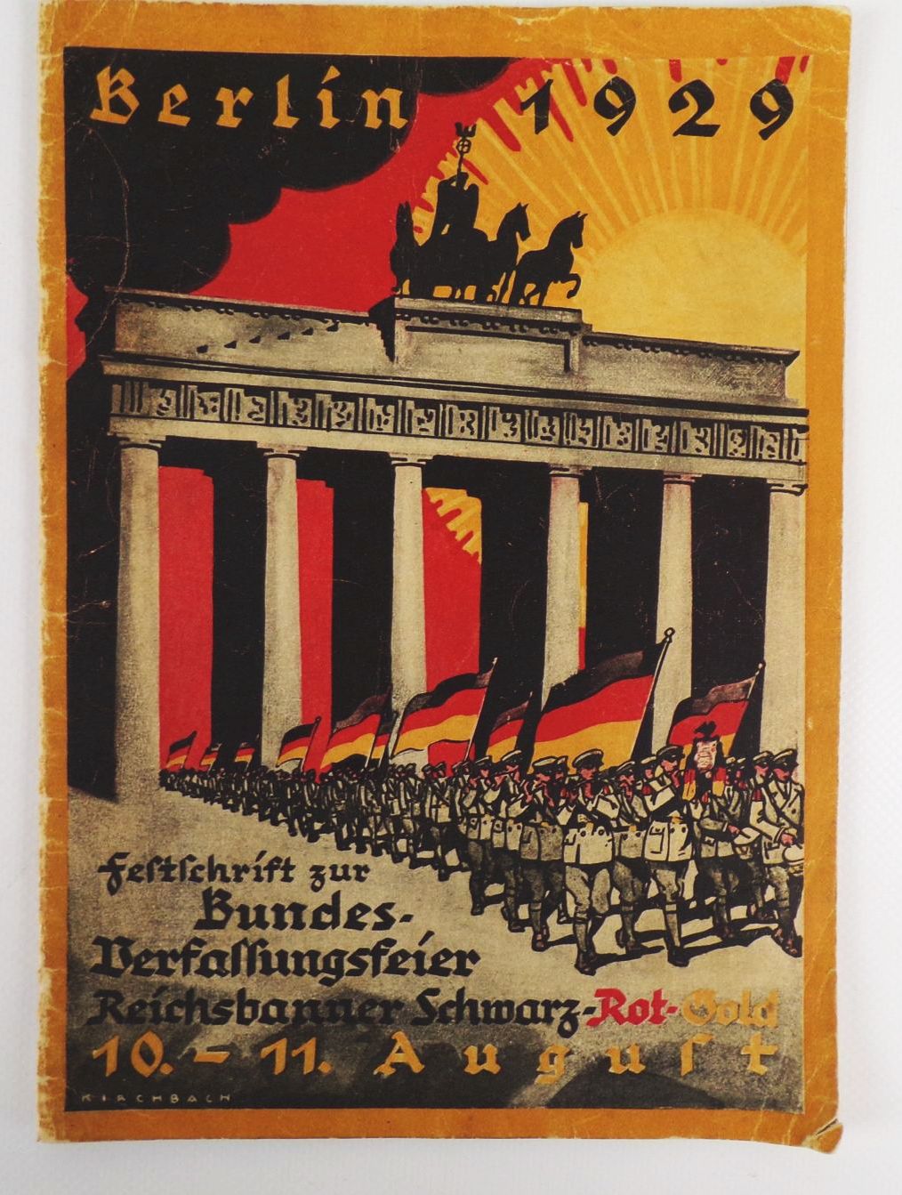 Berlin 1929 Festschrift zur Bundes Verfassungsfeier Reichsbanner Original