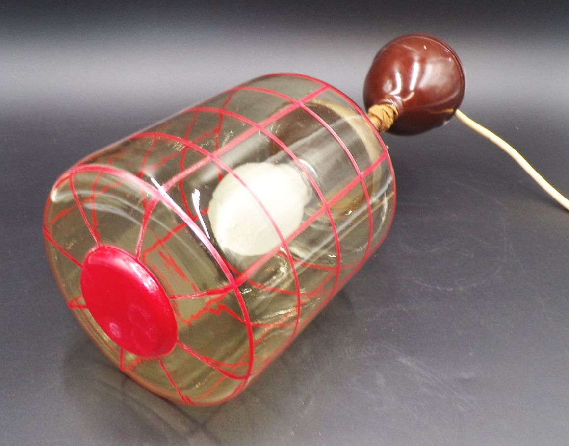 Alte Deckenlampe Liniertes Glas 40er 50er E27 Retro Look Alte Deckenlampe Liniertes Glas 40er 50er E27 Retro Look