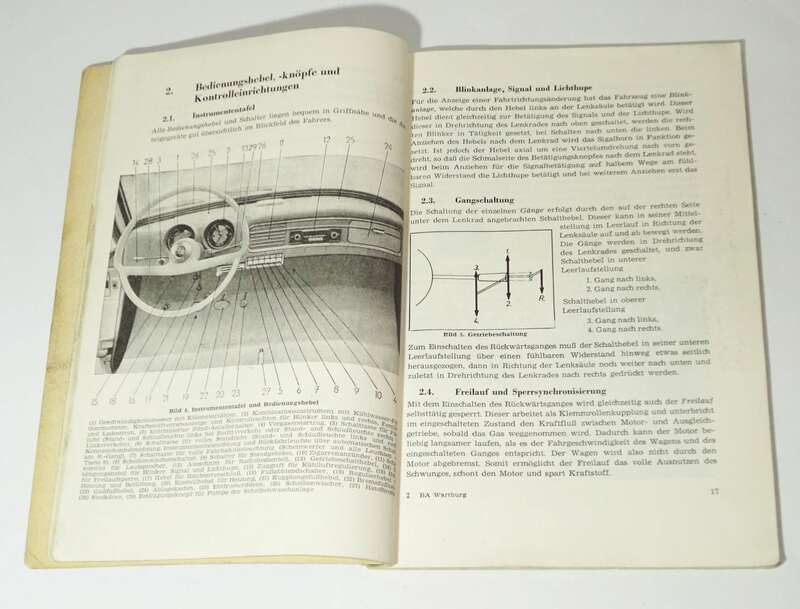 Betriebsanleitung für Personenkraftwagen Wartburg 1000 Ausgabe 1964 Betriebsanleitung für Personenkraftwagen Wartburg 1000 Ausgabe 1964