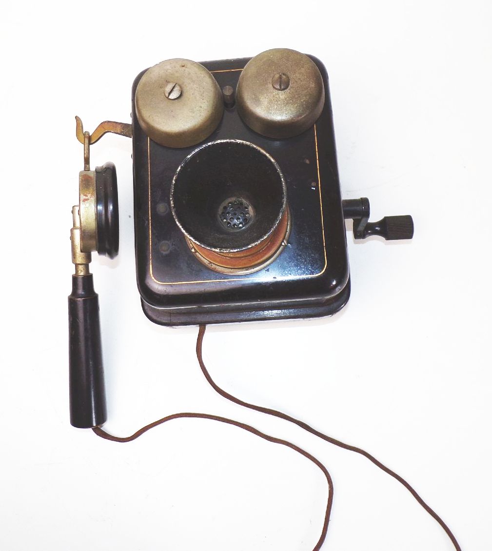 Altes Kurbeltelefon Schwarz Wandtelefon Deko Telefon