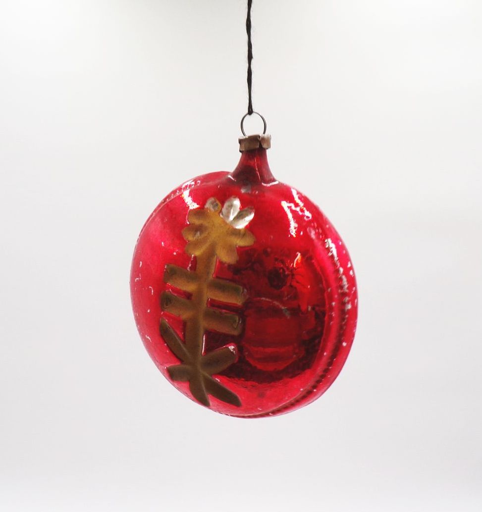 Alte Jul Kugel 4 Stück Weihnachtsschmuck Christbaumschmuck Jul Runen