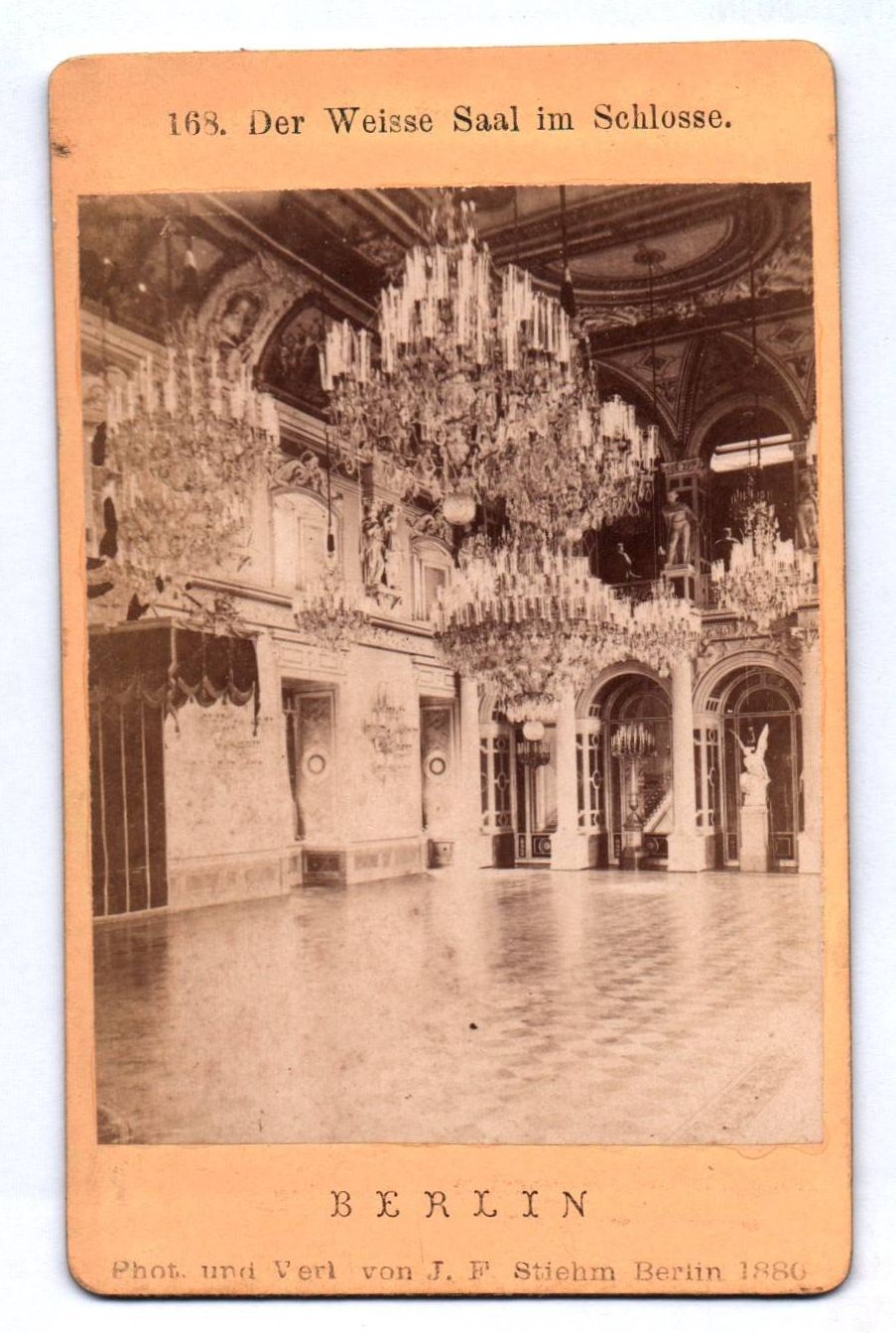 CdV Fotografie Berlin Der Weisse Saal im Schlosse Stiehm 1880 CdV Fotografie Berlin Der Weisse Saal im Schlosse Stiehm 1880