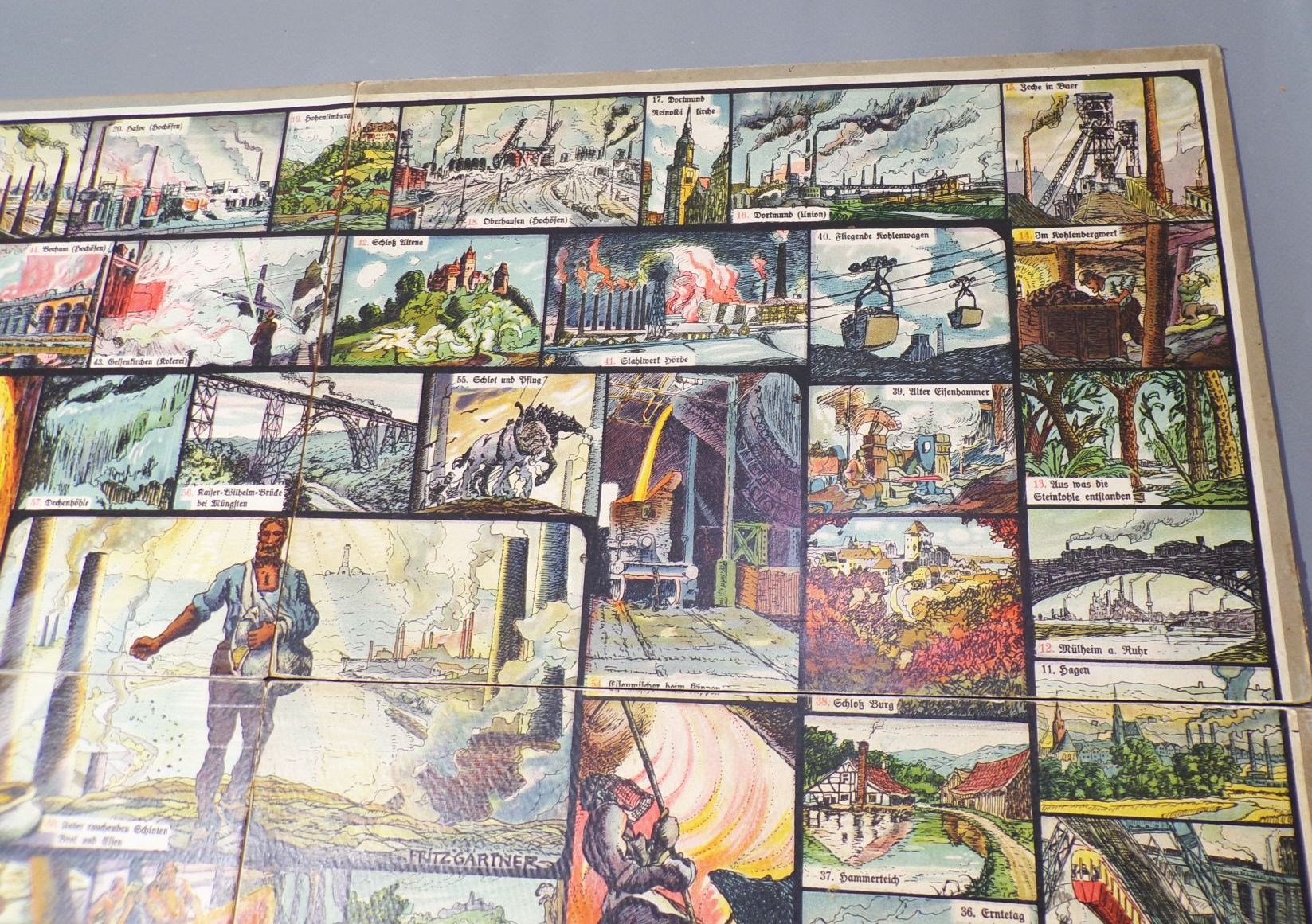 Altes Spielbrett Ruhrgebiet Rhein Jos Scholz Mainz Fritz Gärtner 1910er 1920er