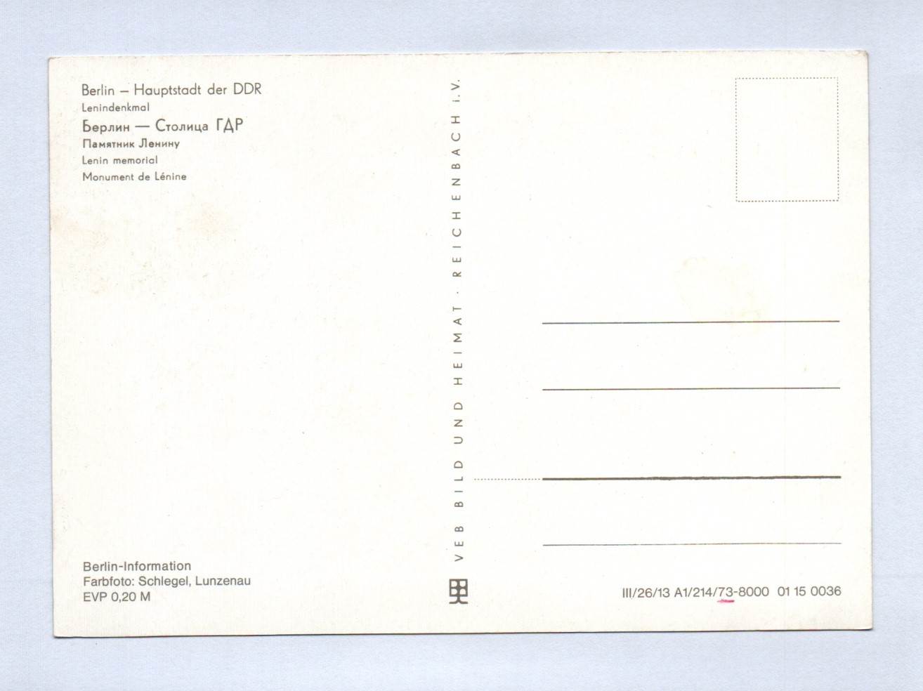 Ak Berlin DDR 1973 Lenindenkmal Ak Berlin DDR 1973 Lenindenkmal