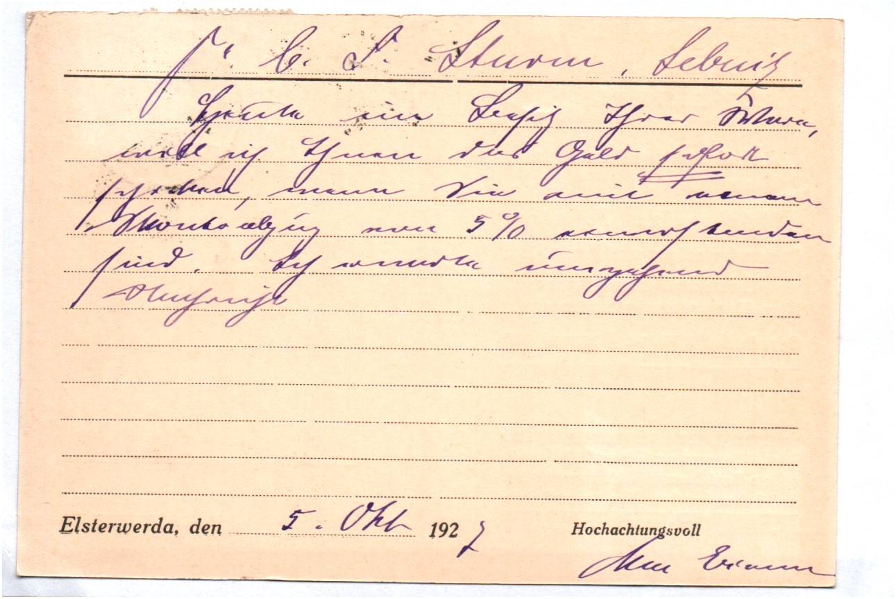 Elsterwerda Buchdruckerei Max Eisermann Elsterwerdaer Zeitung 1927 